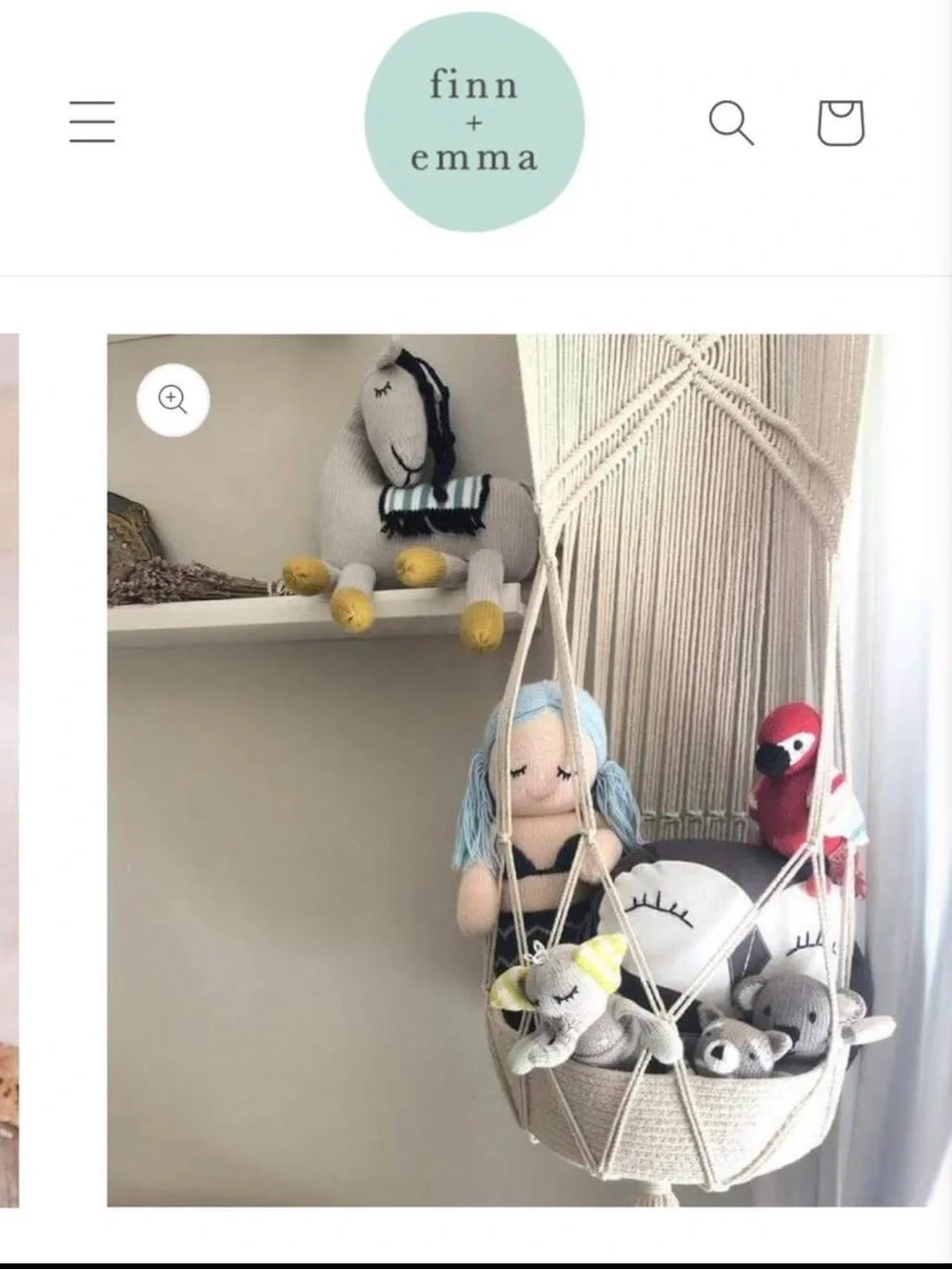 Finn + Emma Macrame hanging basket